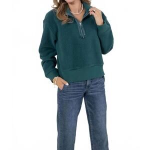 NEW MAC & ME half zip sweatshirt in forest green